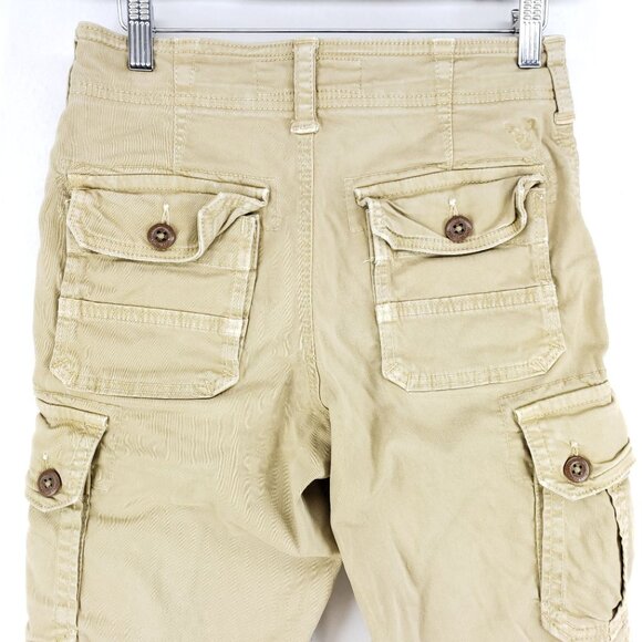 American Eagle Classic Cargo Shorts Men's Size 26 Tan Active Flex - Picture 4 of 7